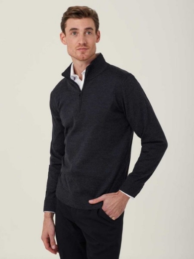 Picture of NNT Mens Long Sleeve Zip Neck Jumper
